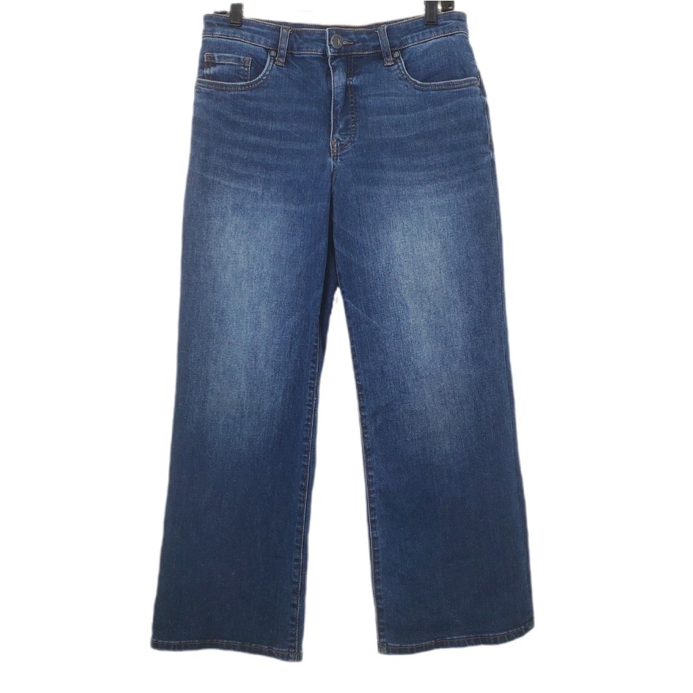 KUT From The Kloth Charlotte FabAb Culotte High Rise Jeans Blue Size 8 Wide Leg